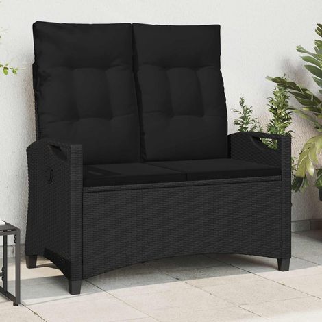 vidaXL  Garden Bench  Black 105 x 60 x 112 cm Steel and Polyester
