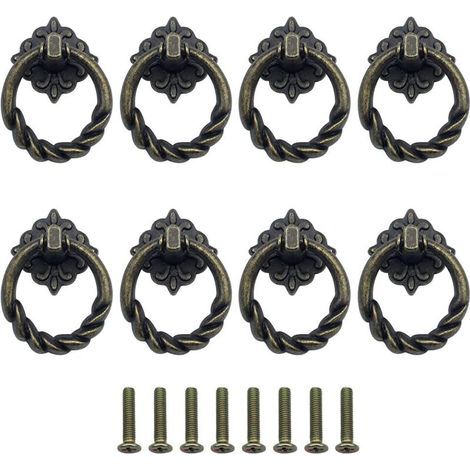 Set mit 8 Vintage-Schubladenringen (1/5)