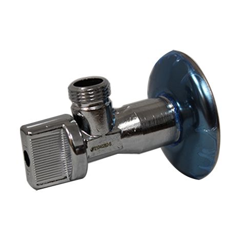 Robinet laiton chromé équerre avec rosace pour lavabo Mâle - Série 640 12x17