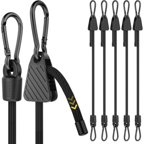 Expander mit Karabiner 6er Set, 90cm verstellbar, schwarz (1/5)