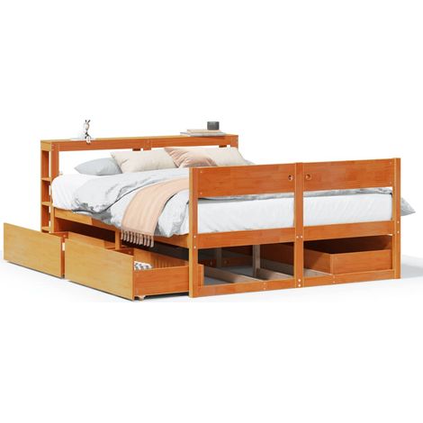 Maison Exclusive - Letto senza Materasso Marrone Cera 160x200 cm in Legno di Pino