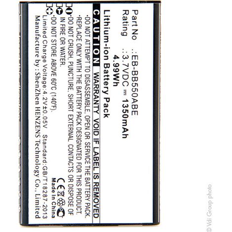 NX - Batterie téléphone, smartphone, GSM pour Samsung 3.7V 1200mAh - EB-BB550ABEEBBB550