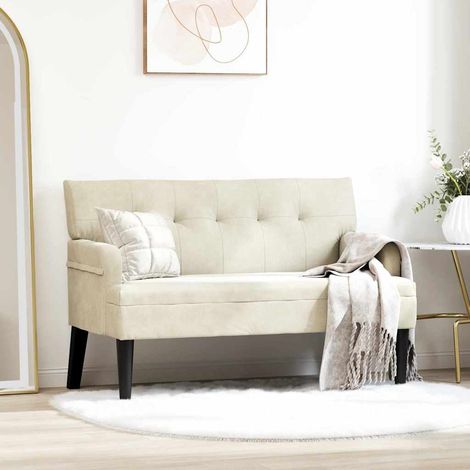 Chesterfield Bank Creme 112 x 65,5 x 75 cm Samt