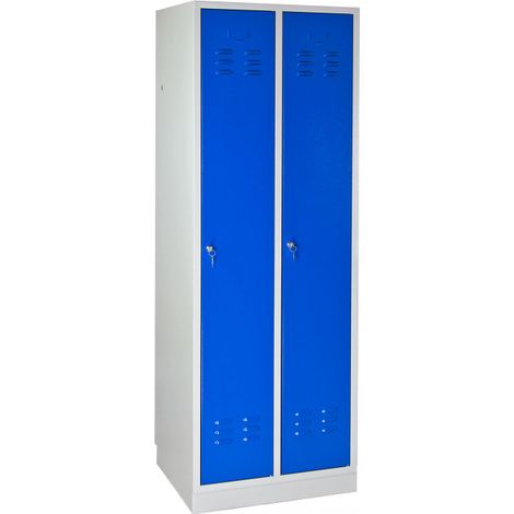 Armoire vestiaire 2 portes - Bleu - 600 x 500 x 1775 mm