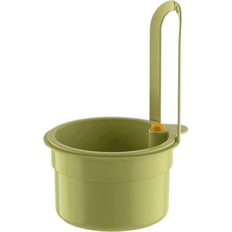 Panier d'évier de cuisine, matériau PP, blanc et vert, 14,2 x 8,3 x 20,2 cm, passoire en double couche avec étagère de rangement pour pâtes, légumes, fruits (1/5)