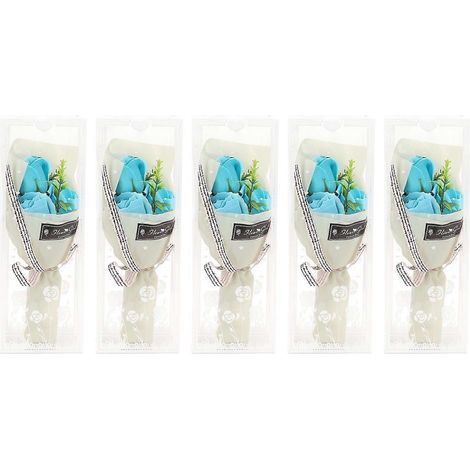 Savon Rose Fleur de Savon Rose Bleue Vive et Romantique, Fleur Artificielle avec Coffret Cadeau pour Anniversaire (1/4)