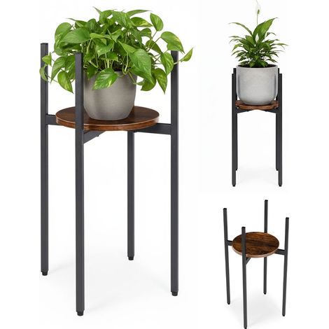 Loft-Style Steel Plant Stand with Chipboard Shelf (1/5)