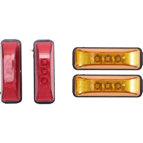 unidades de 24 V, 3,9 pulgadas, 3 LED, luces rojas/ámbar para camiones y remolques, luces de posición laterales delanteras y traseras, luz indicadora de gálibo.
