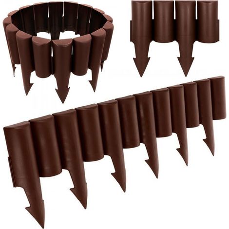10 bordi da giardino 250 cm materiale resistente marrone