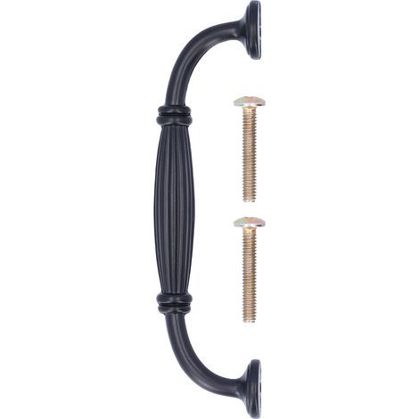 Tirador de aleación de zinc para armarios, accesorio de herrajes negros para armarios y muebles del hogar (1/5)