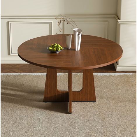 Tavolo pranzo rotondo in MDF noce Ø120 cm OKMYHOME
