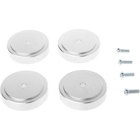 4 pièces Pieds en Aluminium pour Enceintes 39x10mm, Pointes Anti-Vibrations pour Amplificateurs - Argent (1/4)