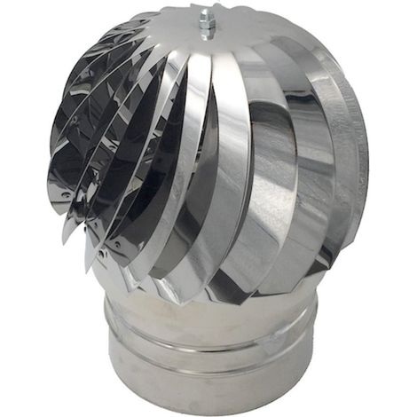 EINSIDE Extracteur de Fumées Rotatif Éolien en Acier Inoxydable AISI 304, Base Ronde – ø 100 mm, spécifique pour fosses septiques