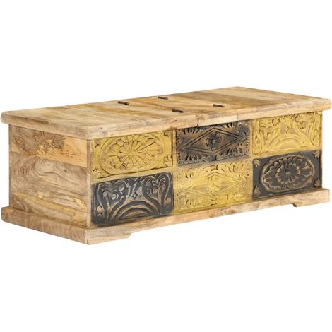 Table basse rectangulaire manguier massif clair Wick (1/5)