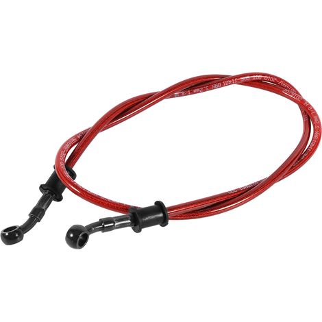 1x Universal 120cm Motorrad-Kupplungs-, Brems- und Ölschlauch aus geflochtenem Stahl, rot (1/5)