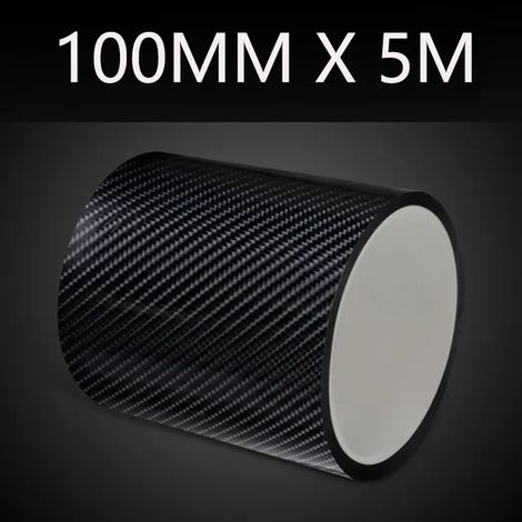 (100 mm x 5 m) Autocollants de protection pour seuil de porte de voiture en fibre de carbone 5D, anti-rayures, pour pare-chocs et autres surfaces. (1/5)