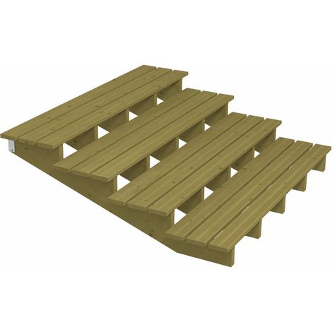 Plus Außentreppe Kiefer 4 Stufen 180 cm breit Schritttiefe 39 cm Außentreppe (1/3)