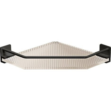 Étagère de douche d'angle en acrylique, sans perçage, grande capacité, pour salle de bain, dortoir, cuisine, triangle, noire, simple couche. (1/5)