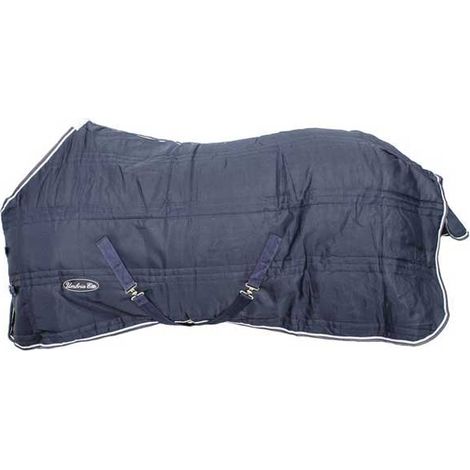 110 cm, Bleu marine: Couverture matelassée de 250 g et tissu extérieur de 210 deniers avec housse de queue et sangles réglables (1/2)