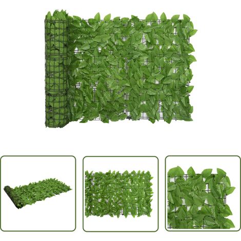 Brise Vue pour Balcon Jardin Terrasse, Écran de balcon, avec feuilles vert 500x75 cm OIB9101E (1/4)