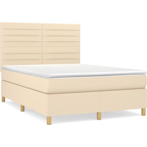 Maison Exclusive - Boxspringbett mit Matratze Creme 140x190 cm St