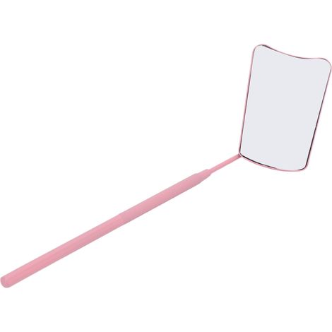 Miroir à cils en acier inoxydable rose avec poignée moletée - Miroir grossissant pour extensions de cils, design ventilateur pour femme (1/5)
