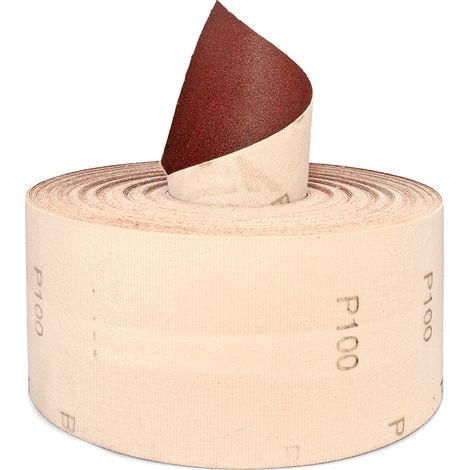 Rouleau papier abrasif resine velcro 115 mm x 25 m grain 120 Fervi