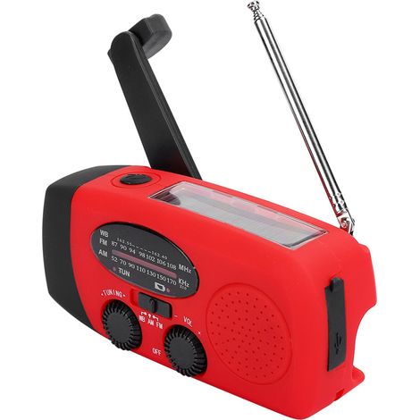 Générateur d'électricité à manivelle ABS, charge solaire, lampe LED, radio AM/FM d'urgence avec fonction NOAA, prévention des catastrophes, radio ABS à manivelle avec fonction solaire, radio AM/FM d'u (1/5)