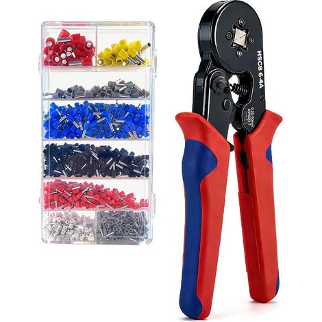 Cosses Electriques a Sertir Pince a Sertir 0,25-10mm² avec 1200 (1/5)