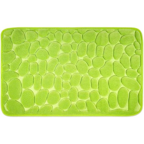 Tapis de Bain Mousse à mémoire de Forme antidérapant - Tapis de Bain 60 x 90 cm - Vert (1/4)