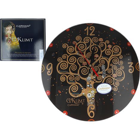 Dekorative Wanduhr, inspiriert von Gustav Klimts Gemälde „Baum des Lebens“ (Carmani) (1/4)