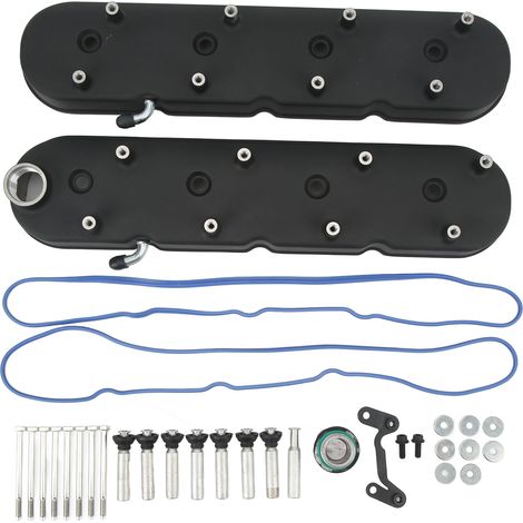 Couvercle de soupape de moteur en fonte d'aluminium noir avec supports de bobine pour LS LS1 LS2 LS3 5.3 6.0 6.2 (1/5)