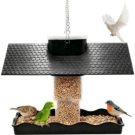 Mangeoire à oiseaux à suspendre, pliable, résistante aux intempéries, fiable pour oiseaux, idéale pour les oiseaux sauvages, buffet, oiseaux sauvages, jardin, balcon, terrasse (1/4)