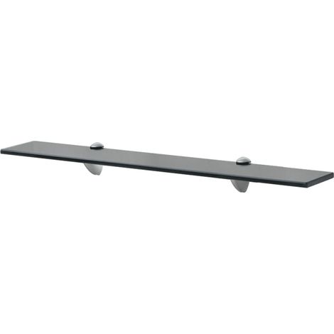 Étagère Tablette en Verre 70 cm Noire à fixer pour une décoration moderne et épurée (1/4)
