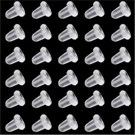 Bouchons d'oreilles en silicone transparent, 200 pièces (taille 4 x 4 mm) (1/5)