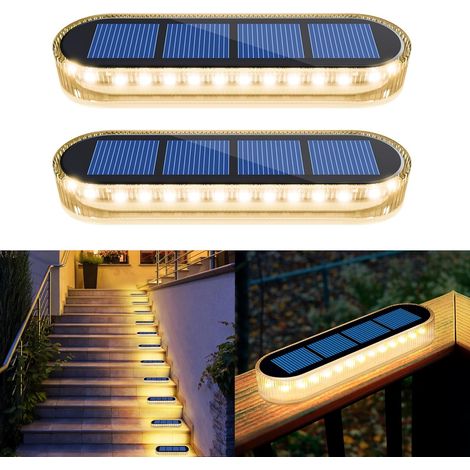 Lampe Solaire Exterieur Jardin, Lampe Solaire Exterieur, Lumière Blanche 5700K LED Spot Solaire Exterieur Avec Auto On/Off Lampadaire Exterieur IP68 Etanche Solaire Luminaire Exterieur, 4 pcs