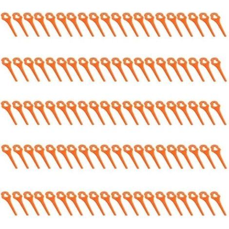 ALLIANDIS Lot de 100 Lames de Rechange en Plastique - pour Tondeuse à Batterie 20V FX-E1RT20 - Original A264 (1/4)