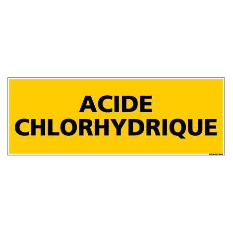 Panneau de Signalisation danger ACIDE CHLORHYDRIQUE (C0084) - Plastique PVC 1,5 mm - 210 x 75 mm