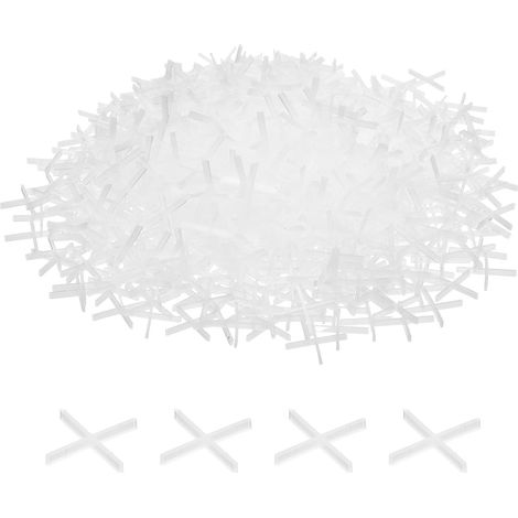 500Pcs Entretoises de Carrelage en Plastique Dur de 1 mm Croix de Nivellement de Carreaux Entretoise Installation de Clips D'Espacement Céramique pour Mur et Sol (1/5)