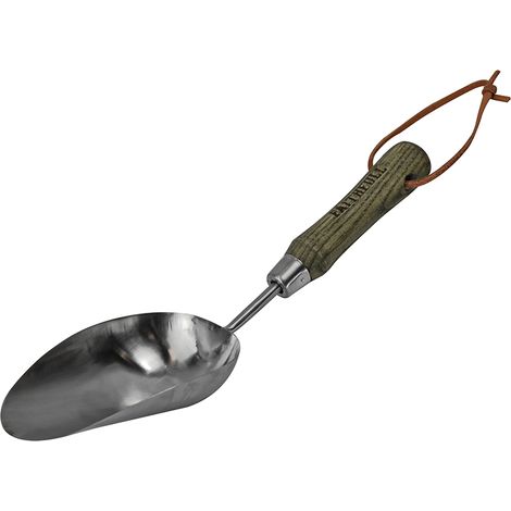 Faithfull Prestige Stainless Steel Hand Scoop with Ash Handle for Heavy-Duty Material Handling