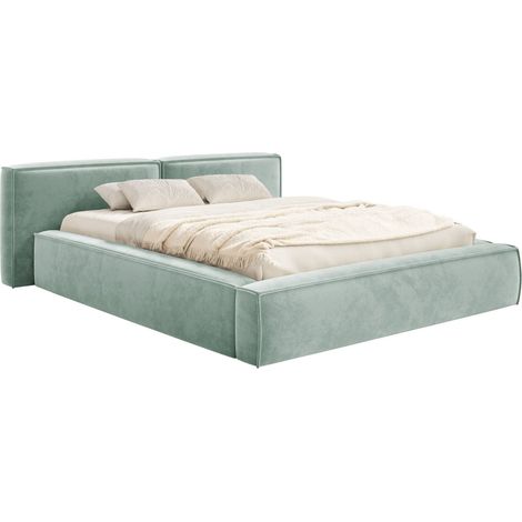 Selsey Tilves Low – Polsterbett 200x200 mit Bettkasten und Lattenrost, Velours, salbeigrün (1/5)