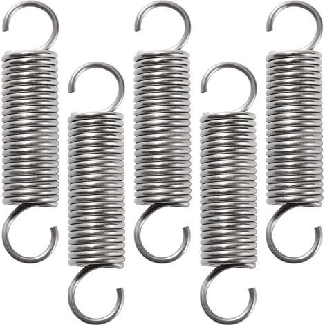 5 Pieces 2 x 17 x 74 mm Pull Springs, Stainless Steel Tension Springs, Double Hook Tension Springs, for Tents, Awnings, Caravans