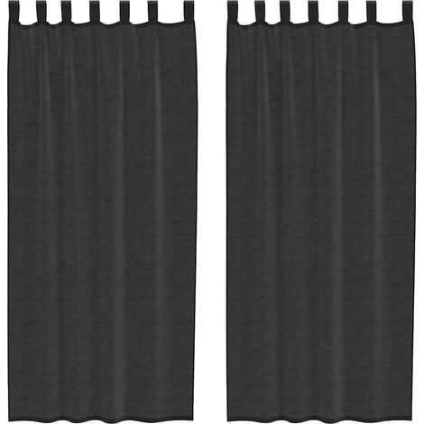 Maison Exclusive - Cortinas de gasa con trabillas 2 uds. negro