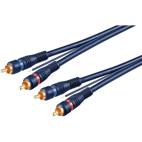 Goobay 50175 cable de audio 5 m 2 x RCA Azul, Rojo