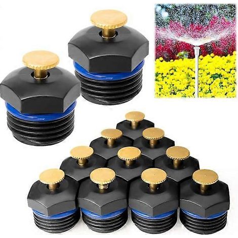 Filiyano-Lot de 12 buses de brumisation, buse agricole réglable à 360° pour l'irrigation de jardin, buse d'arrosage universelle pour micro-irrigation (1/5)