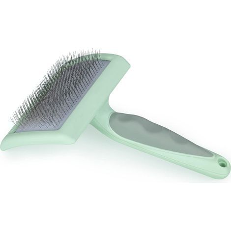 Cepillo alisador, cepillo para eliminar el pelo de perro, para arrancar y eliminar el pelo suelto y los nudos, cepillo de aseo para perros, apto para perros y gatos, verde menta.
