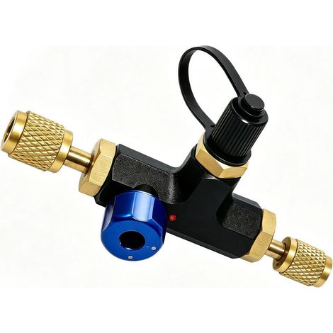 Valve à vide à 3 voies, pompe 1/4 SAE, adaptateur en t pour système de réfrigération AC R22 R134a (1/5)