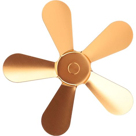 Pale per ventilatore da stufa, 5 pale, lega di alluminio, migliora la circolazione dell'aria calda, ampia compatibilità, facile installazione nella canna fumaria (oro) (1/4)