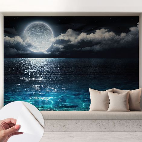Carta da parati adesiva - fotomurale - facile da applicare - per la soggiorno - camera da letto - Mare notturno 208x146 cm (1/5)