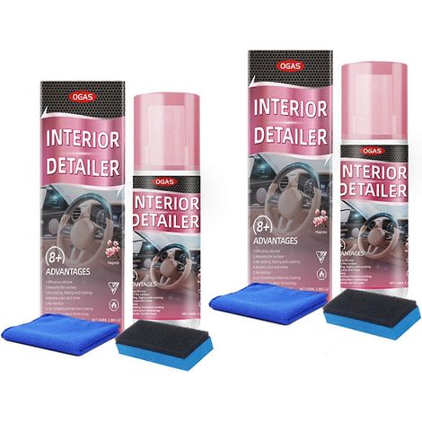 Nettoyant intérieur de voiture - Spray nettoyant multi-usages pour plastique, caoutchouc, cuir, idéal pour le nettoyage intérieur, les sièges et les tableaux de bord (2 lots) (1/5)